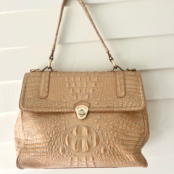 Brahmin Satchel Designer Handbag with Shoulder Strap EUC - Picture 1 of 13